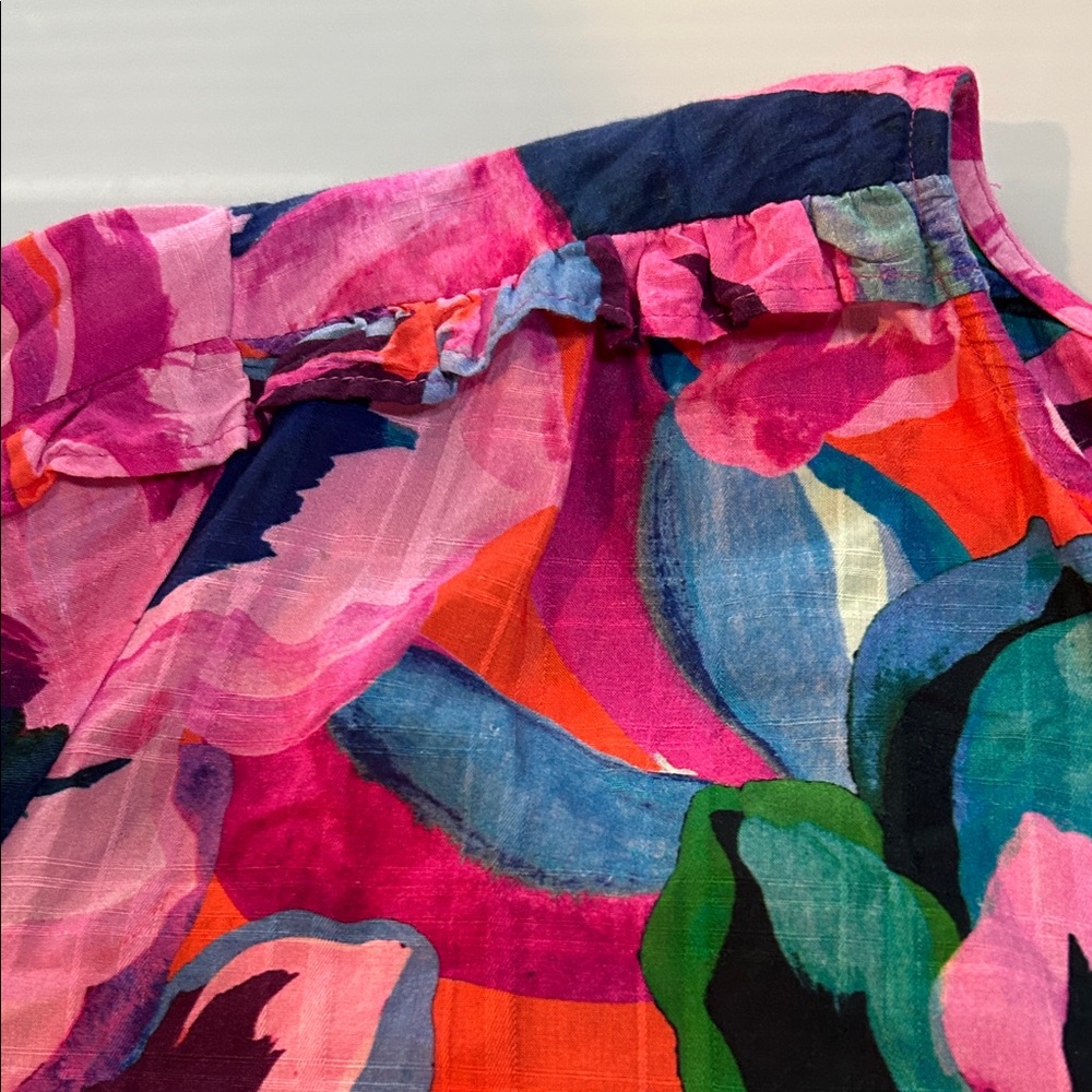 NWT Gorgeous colors Vibrant Floral top Johnny Was - Picture 8 of 13